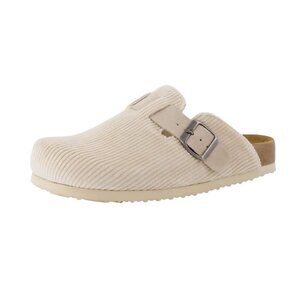 Cushionaire Hana Cork Footbed Clog Beige Corduroy Size 8M